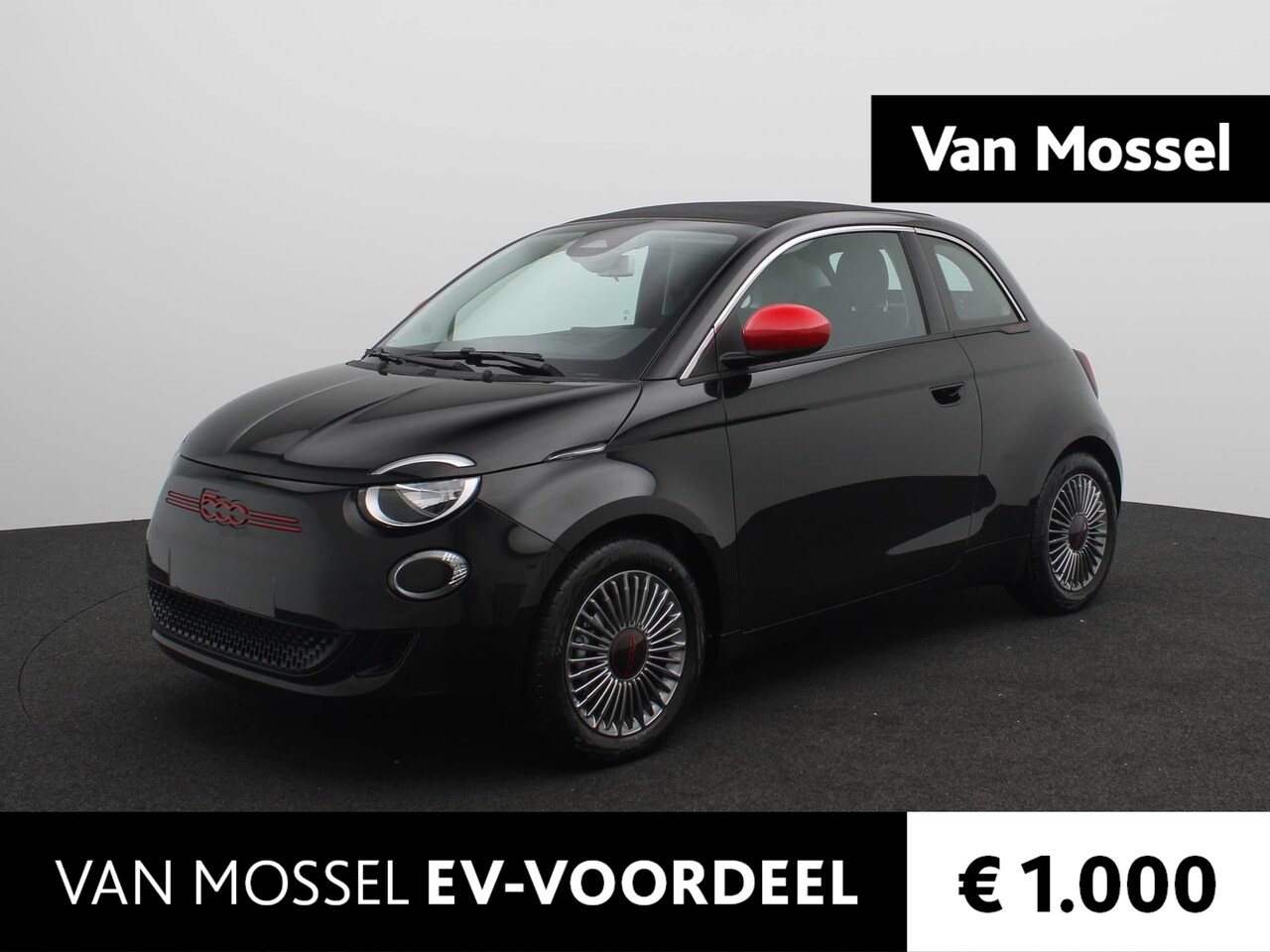 Fiat 500e - RED 24 kWh | Cabrio | Carplay draadloos | Climate Control | Lane Assist || VAN MOSSEL VOOR - AutoWereld.nl