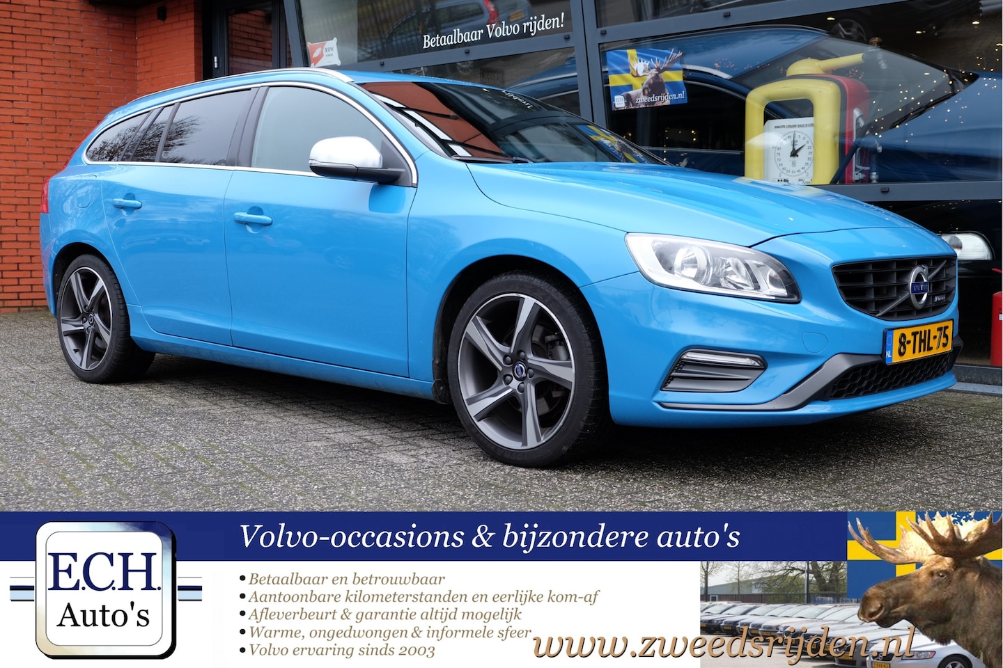 Volvo V60 - T4 180pk R-Design Rebel Blue, dealer o.h. - AutoWereld.nl