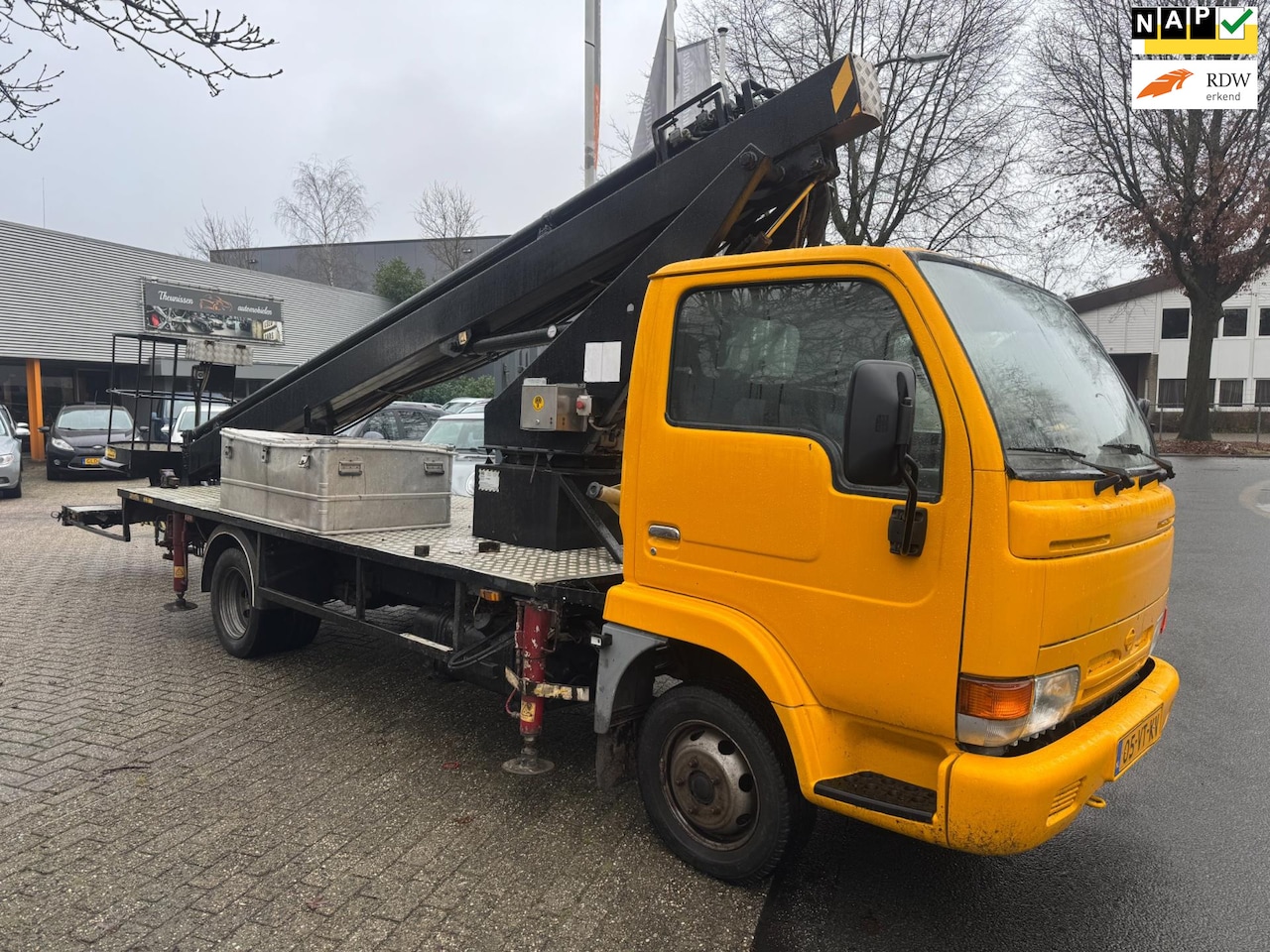 Nissan Cabstar E - 110.35-340 mobiele auto vaste hoogwerker 22m 85.924 km incl documentatie, (B) ( klein) rij - AutoWereld.nl