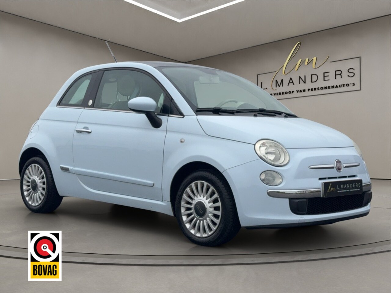 Fiat 500 - 1.4 16V Lounge 2007 BLAUW | Nieuwe APK | Airco | Benzine | NL - AutoWereld.nl