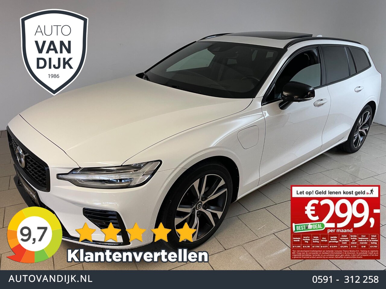 Volvo V60 - 2.0 T6 Recharge AWD R-Design 340PK PANO DAK AIRCO CLIMA NAVI CRUISE STOELVERW STUURVERW BL - AutoWereld.nl