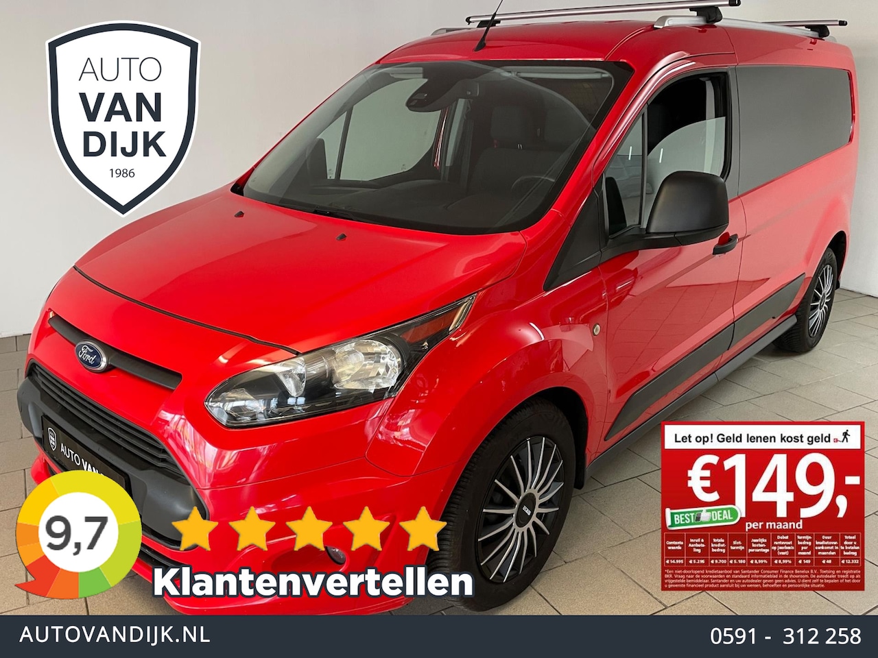 Ford Transit Connect - 1.0 Ecoboost L2 Trend AIRCO BLUETOOTH ELEK RAMEN CENT VERG TREKHAAK ZIJDEUR SPARCO ZEER NE - AutoWereld.nl