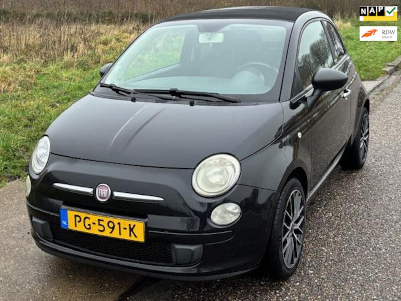 Fiat 500 - 1.2 Lounge Cabriolet Airco Electric pakket Audio-CD/MP3 ABS Colorpakket PDC Bluetooth LMV - AutoWereld.nl