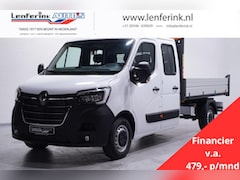 Renault Master - 2.3 dCi 165 pk Kipper Dubbel Cabine va 479, - p/mnd Airco, Cruise Control, 6-Zits, Nieuw,