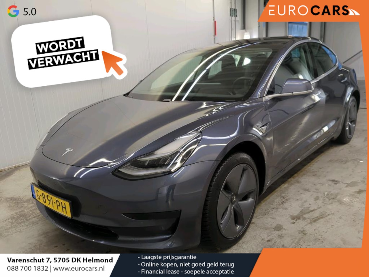 Tesla Model 3 - Standard RWD Plus 60 kWh Panoramadak Navigatie Autopilot Ledverlichting Climate Control - AutoWereld.nl