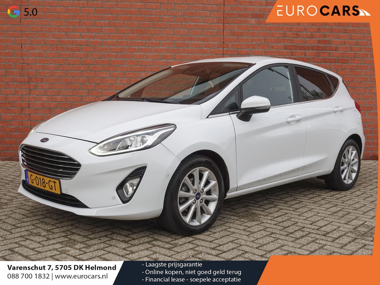 Ford Fiesta - 1.0 EcoBoost Titanium Airco ECC Navi Carplay PDC VA+Camera Cruise Control 16" LM Velgen - AutoWereld.nl