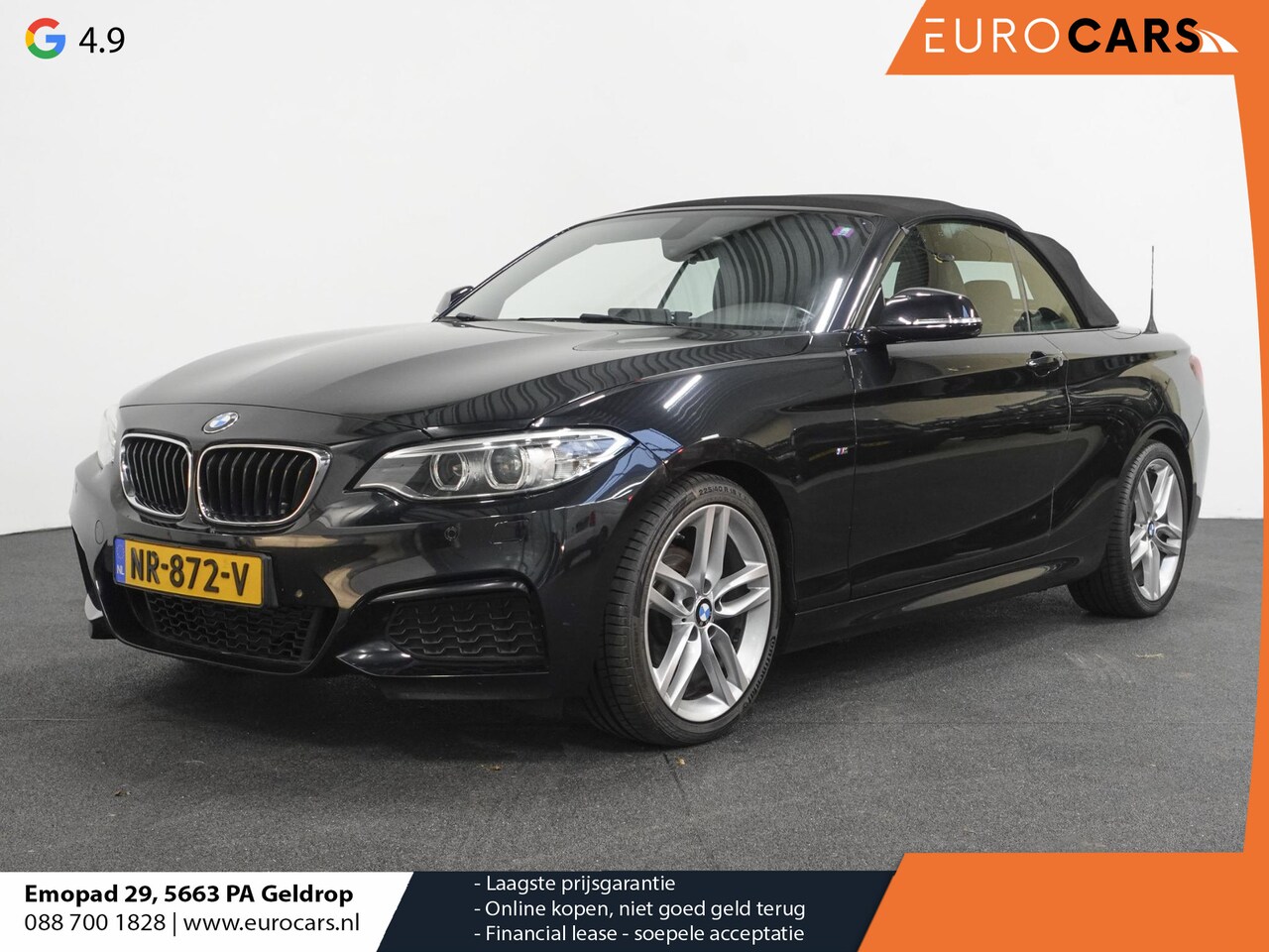 BMW 2-serie Cabrio - 218i M Sport Automaat High Executive Leder Navigatie Xenon Stoelverwarming Climate Control - AutoWereld.nl