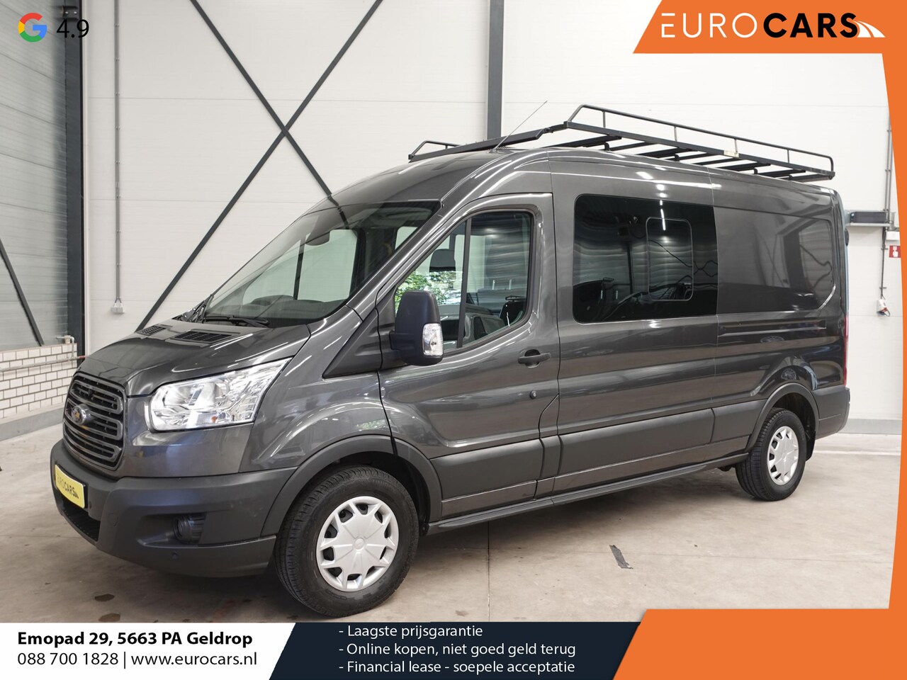 Ford Transit - 130pk L3H2 Dubbele Cabine Airco Cruise control Trekhaak Imperiaal # - AutoWereld.nl