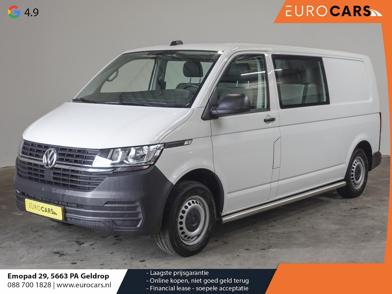 Volkswagen Transporter - T6.1 L2H1 110pk Dubbele cabine Airco Cruise Navi Trekhaak - AutoWereld.nl