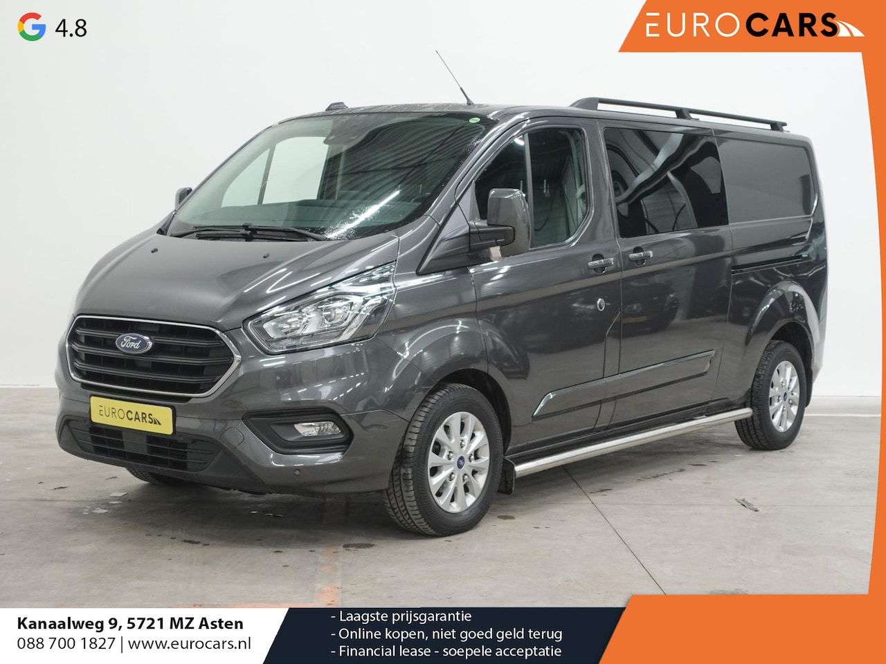 Ford Transit Custom - 300 2.0 TDCI L2H1 Limited Dubbele Cabine Automaat 2x Schuifdeur Navigatie Parkeersensoren - AutoWereld.nl