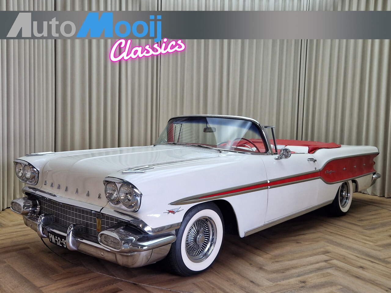 Pontiac Chieftain - 300 PK *Tri-Power* 1958 GOLDEN JUBILEE Convertible V8 Automatic, NL Kenteken! - AutoWereld.nl