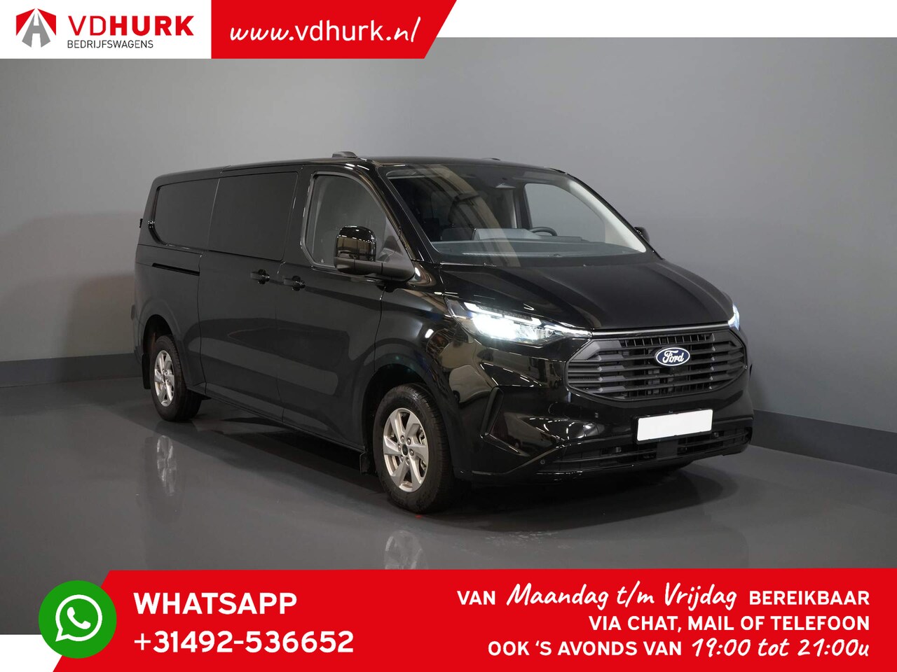 Ford Transit Custom - 2.0 TDCI 170 pk Aut. L2 DC Dubbel Cabine LIMITED 2x Schuifdeur/ Adapt. Cruise/ 360 Camera/ - AutoWereld.nl