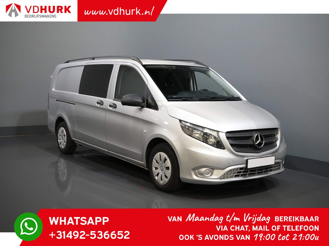 Mercedes-Benz Vito - 114 CDI Aut. L3 DC Dubbel cabine/ EURO6/ Climate/ Navi/ Camera/ Cruise/ Trekhaak . - AutoWereld.nl