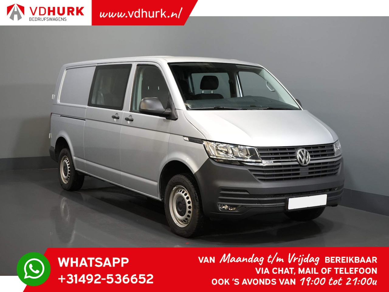 Volkswagen Transporter - T6.1 2.0 TDI 150 pk L2 DC Dubbel Cabine 4Motion/ 4x4/ Standkachel/ 2.5t Trekverm./ Cruise/ - AutoWereld.nl