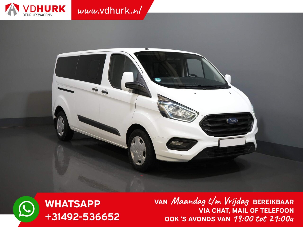 Ford Transit Custom - 2.0 TDCI 130 pk L2 € 33.682,- incl. BTW/BPM Combi/ Kombi/ Cruise/ Camera/ PDC V+A/ Airco - AutoWereld.nl