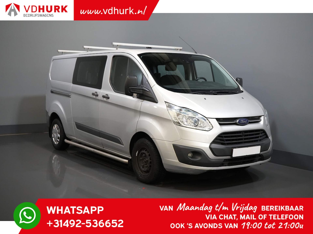 Ford Transit Custom - 2.2 TDCI L2 Trend DC Dubbel Cabine/ Sidebars/ Camera/ PDC/ Cruise/ Trekhaak/ Airco - AutoWereld.nl