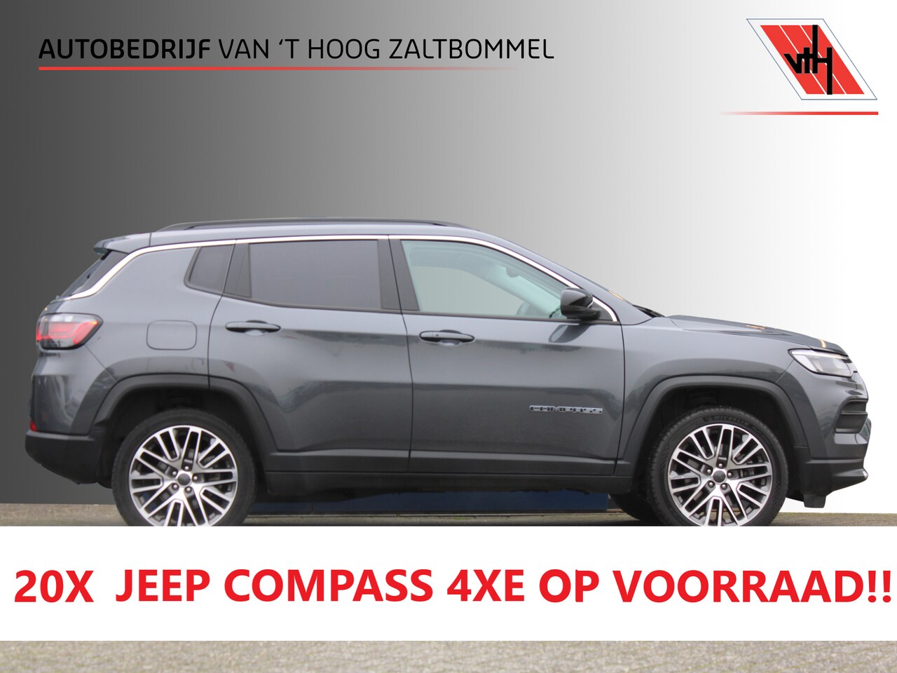 Jeep Compass - 4xe 190 Plug-in Hybrid Electric Night Eagle PANORAMADAK ACC CAMERA 19'' - AutoWereld.nl