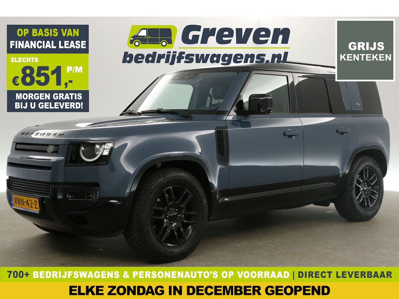 Land Rover Defender - 2.0 D240 3500KG Trekgew. Grijs kenteken 241PK Automaat VAN Clima 360Camera Carplay LED Vir - AutoWereld.nl