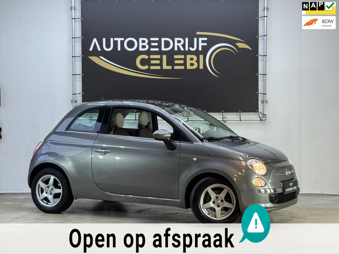 Fiat 500 - 0.9 TwinAir Lounge 2010 GRIJS PANO|AIRCO|LEER|LM 15 - AutoWereld.nl