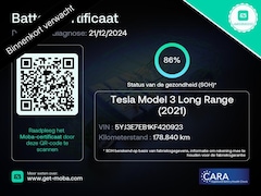 Tesla Model 3 - Long Range AWD 75 kWh ACCU 86 % PERFORMANCE PACK. BLACK EDITION .PANORAMA DAK. ACCU=86%. V