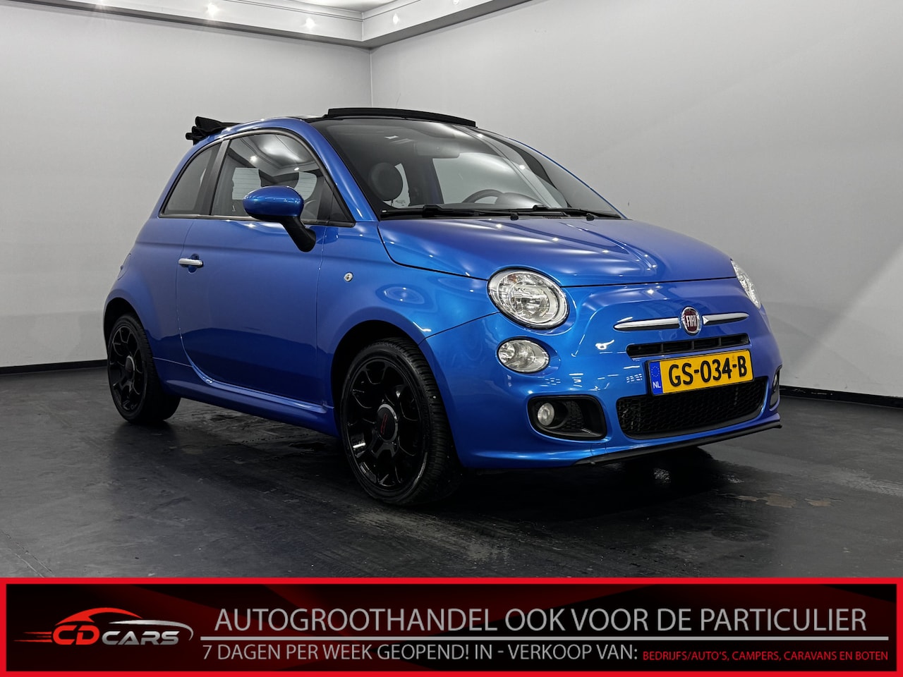 Fiat 500 - 0.9 TwinAir Lounge Cabrio, Virtual desk, Leder, Parkeer sensoren, Airco - AutoWereld.nl