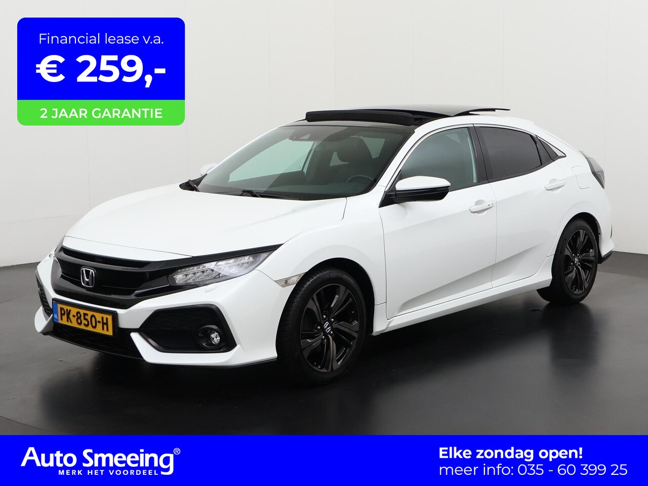 Honda Civic - 1.0 i-VTEC Executive | Panoramadak | Trekhaak | Leder | Camera | Navigatie | Apple Carplay - AutoWereld.nl