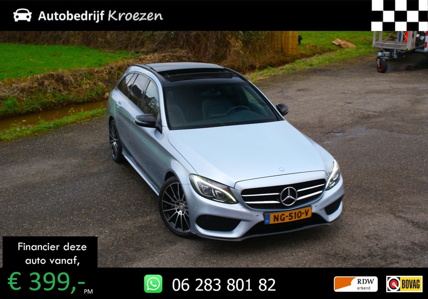 Mercedes-Benz C-klasse Estate - 180 ///AMG Pakket | Pano | Night Pakket | Trekhaak | - AutoWereld.nl