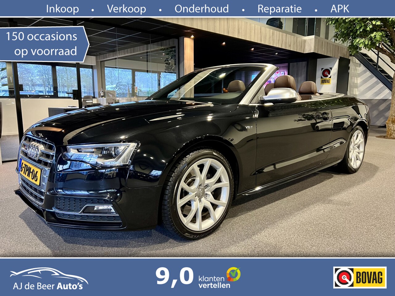 Audi A5 Cabriolet - 3.0 TFSI S5 quattro Pro Line Bruin Leder | Stoelverwarming | Nekverwarming | Gekoelde stoe - AutoWereld.nl