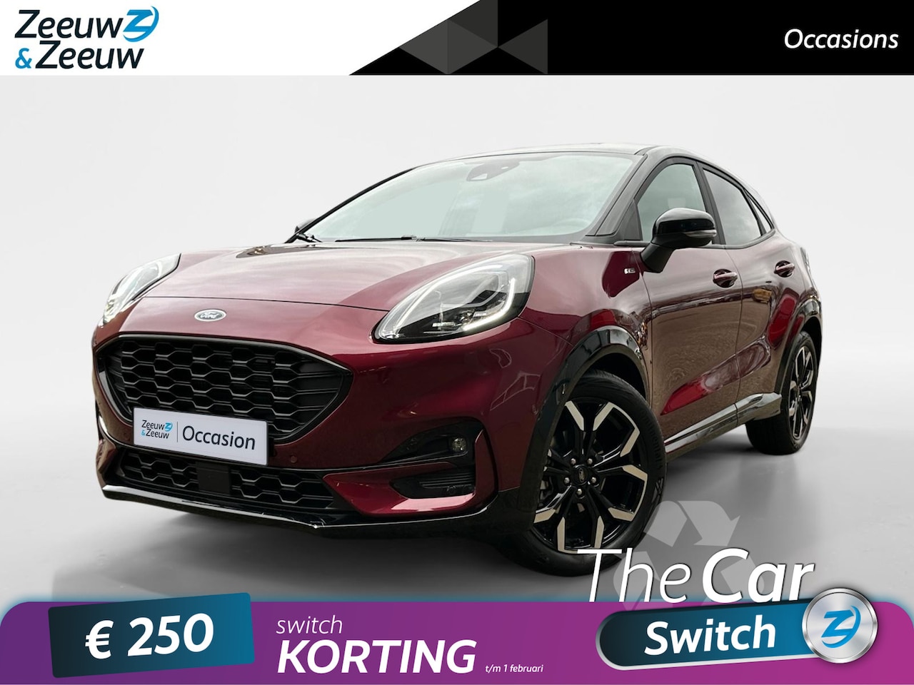 Ford Puma - 1.0 EcoBoost Hybrid Vivid Ruby Edition |Uniek|Gelimiteerde oplage|Full Option| - AutoWereld.nl