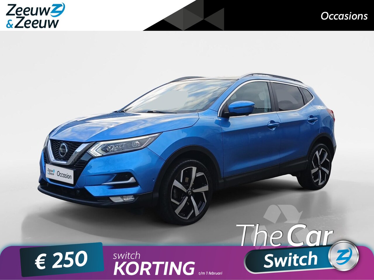 Nissan Qashqai - 1.3 DIG-T Tekna Trekhaak Panodak LED Adap cruise Clima 19 inch LM Velgen Stoelverwarming - AutoWereld.nl