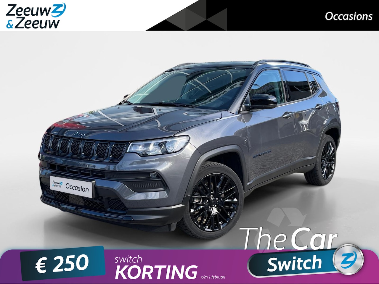 Jeep Compass - 4xe PHEV Night Eagle 190PK AUTOMAAT | Fabrieksgarantie | 1ste eigenaar | 100% onderhouden - AutoWereld.nl