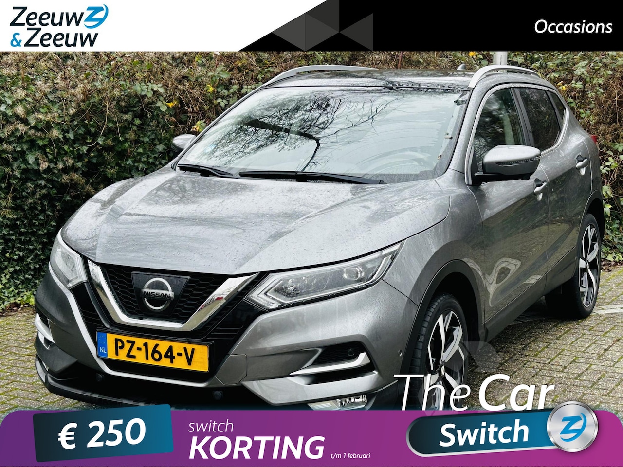 Nissan Qashqai - 1.2 Tekna + Navi , camera , panoramadak , stoelverwarming , cruise , tel , lm velgen 19 " - AutoWereld.nl