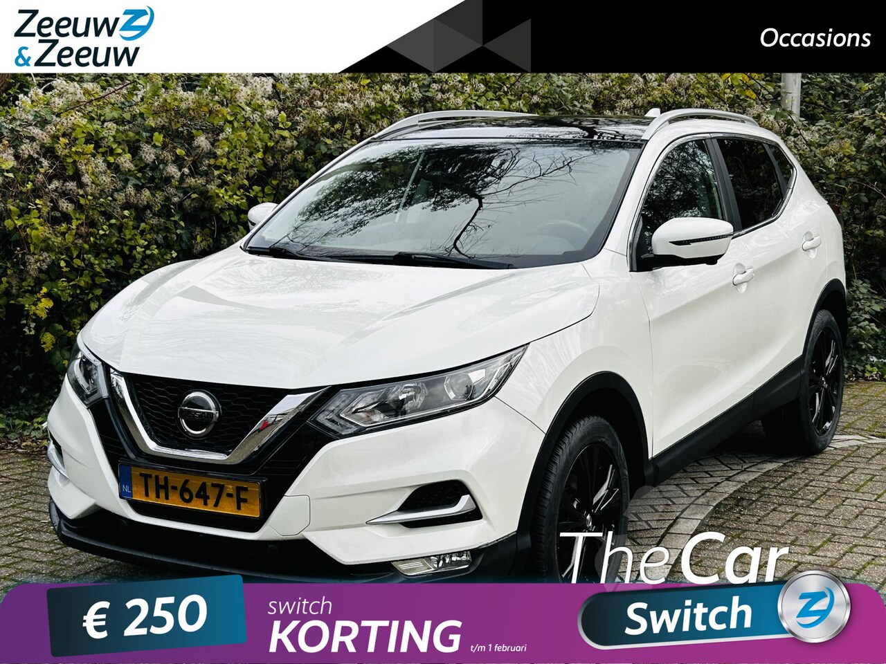 Nissan Qashqai - 1.2 N-Connecta Automaat , navi , camera , panoramadak , stoelverwarming , lm velgen zwart - AutoWereld.nl