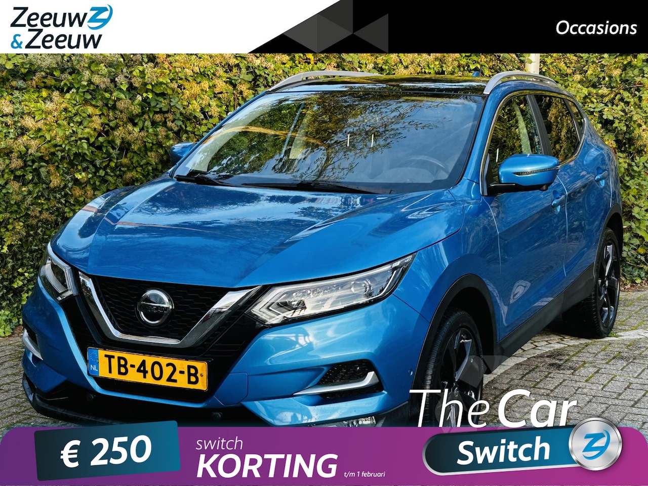 Nissan Qashqai - 1.2 Tekna + mooie complete uitvoering , incl trekhaak . - AutoWereld.nl