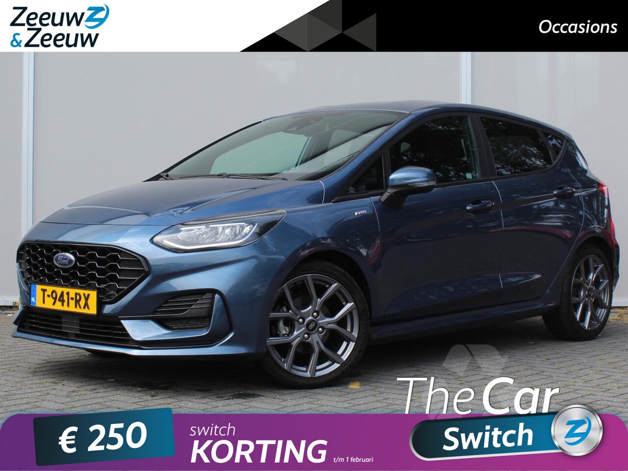 Ford Fiesta - 1.0 EcoBoost Hybrid ST-Line | Climate Control | Parkeersensoren | Led Koplampen  | Apple/A - AutoWereld.nl