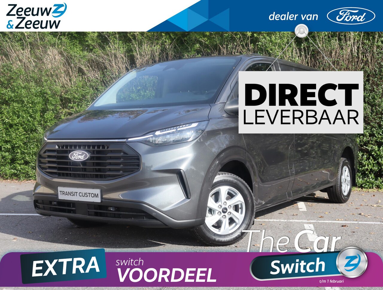 Ford Transit Custom - 320 2.0 TDCI L2H1 Trend 170Pk AWD | Voor en Achterwiel aandrijving | Automaat | Draadloos - AutoWereld.nl