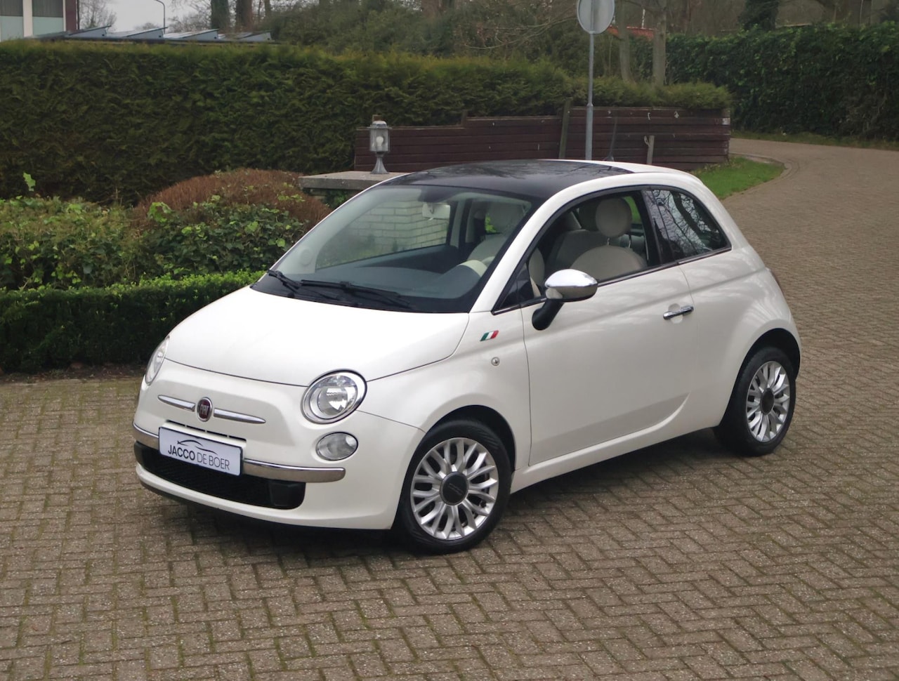 Fiat 500 - TwinAir Turbo 80pk Lounge Panodak/Bluetooth/ParelmoerWit - AutoWereld.nl