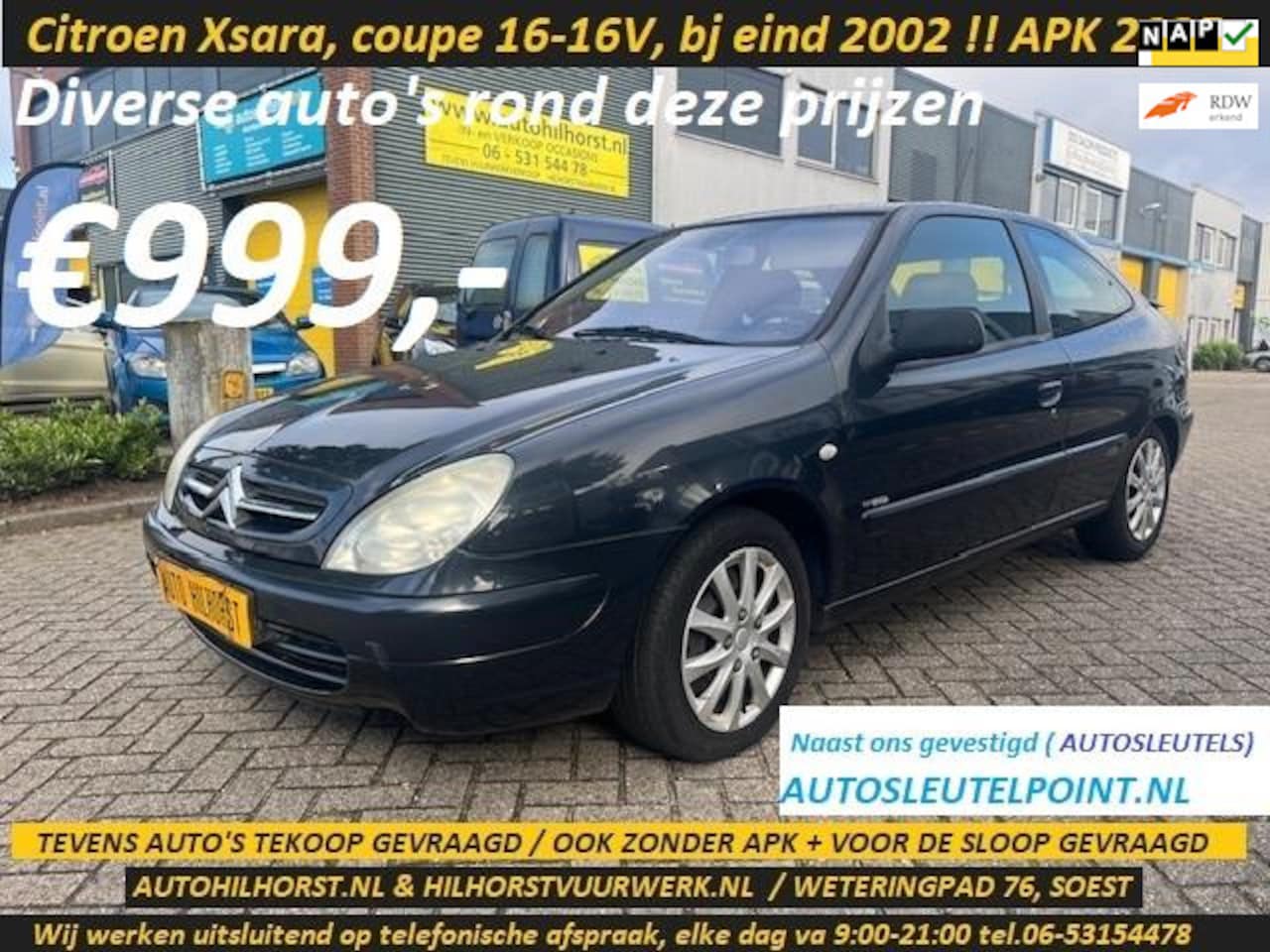 Citroën Xsara Coupé - 1.6i-16V ''Bonheur'' 1.6i-16V ''Bonheur'' , leuke auto, trekhaak, enz ,weg is weg nu €1000,- - AutoWereld.nl