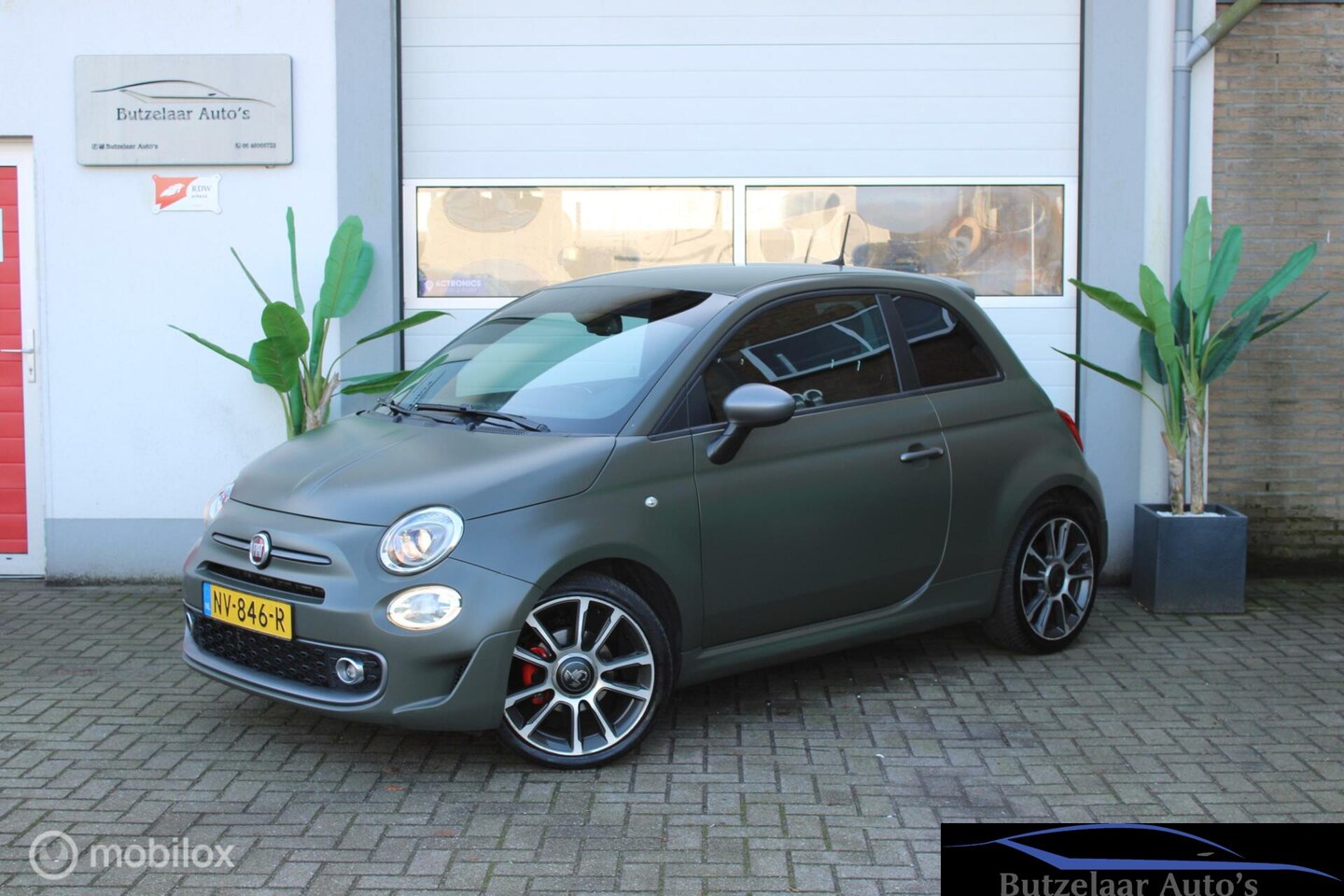 Fiat 500 Abarth - 0.9 TwinAir Turbo Sport Matgroen | Abarth | Leder - AutoWereld.nl