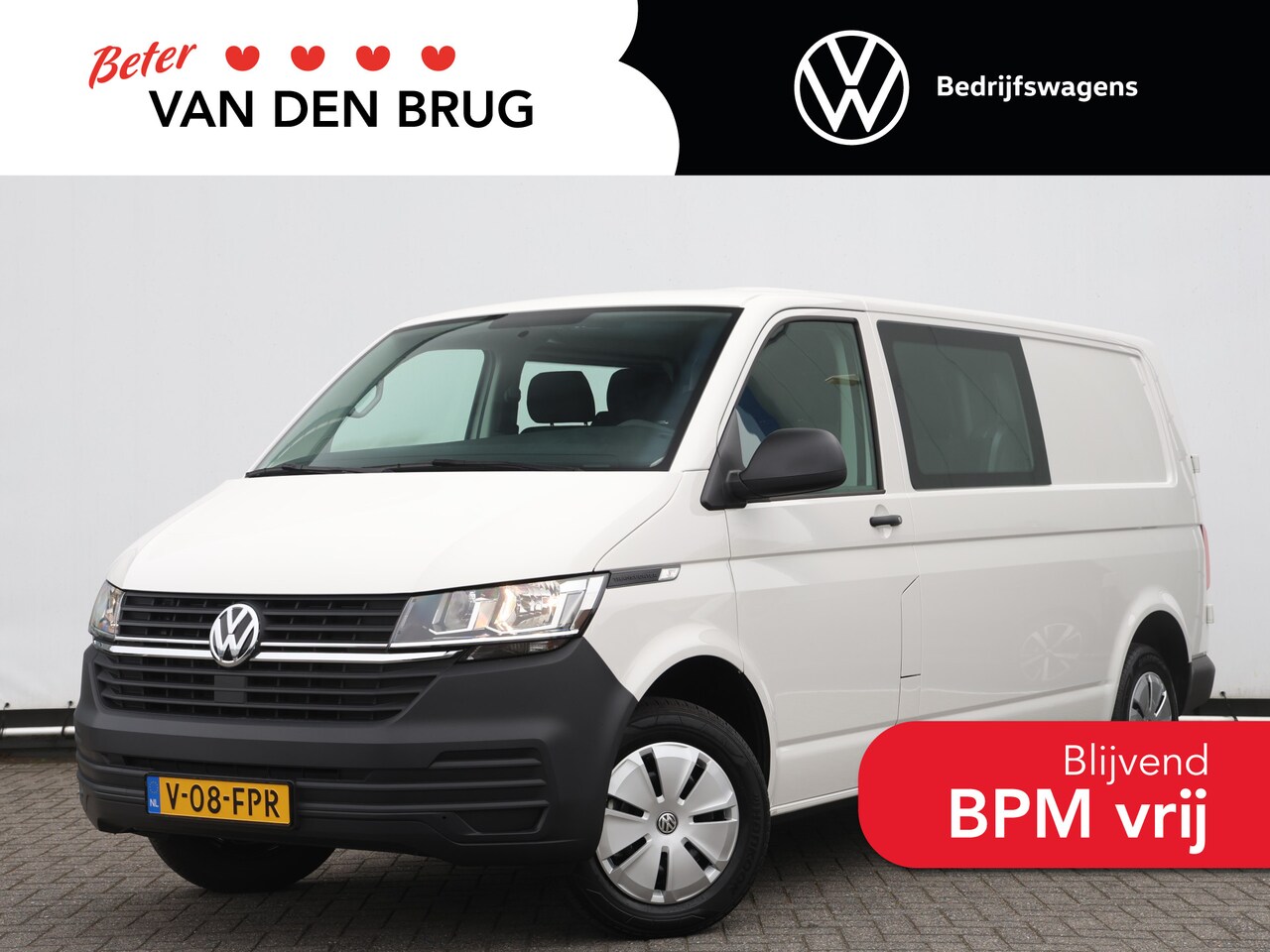 Volkswagen Transporter - 2.0TDI 110PK L2H1 28 Dubb. Cabine | Airco | Cruise | Bluetooth | Bijrijdersbank | Achterde - AutoWereld.nl