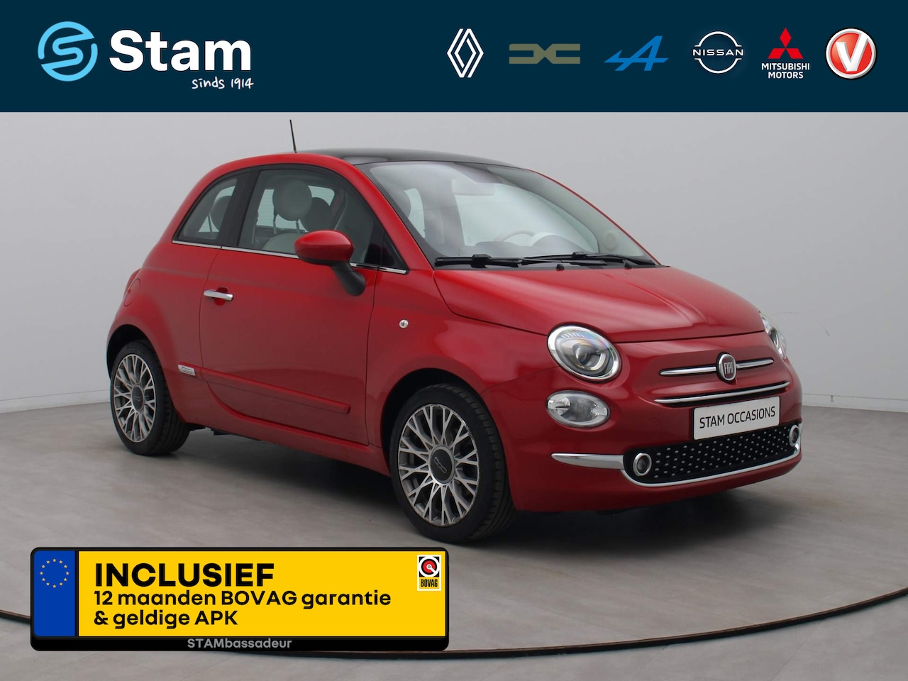 Fiat 500 - 81pk TwinAir Turbo Lounge Airco | Cruise | Navi | Panoramadak - AutoWereld.nl