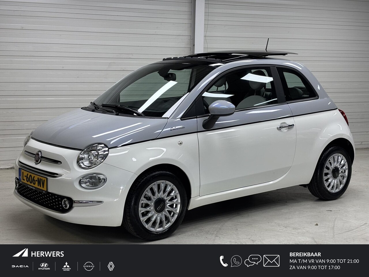 Fiat 500 - 1.0 Hybrid Dolcevita / Schuifdak / Two-tone / Pack Navigatie / Pack Visibility / Lichtmeta - AutoWereld.nl