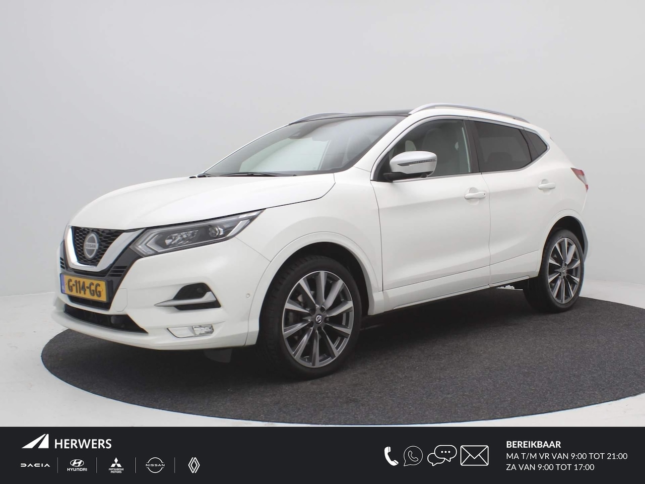 Nissan Qashqai - 1.3 DIG-T Tekna + AUTOMAAT / Trekhaak (1500kg) Trekgewicht / Lederen bekleding / Panoramad - AutoWereld.nl