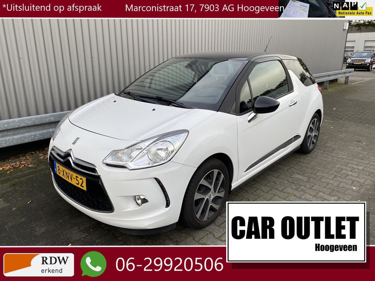 Citroën DS3 - 1.2 VTi So Chic 166Dkm.NAP, Clima, CC, PDC, Navi, Bluetooth, nw. APK – Inruil Mogelijk – - AutoWereld.nl