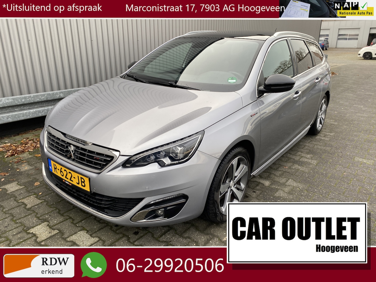 Peugeot 308 SW - 1.2 PureTech GT-line AUTOMAAT, Clima, Navi, Pano, CC, PDC & Cam, LM, Trekh, – Inruil Mogel - AutoWereld.nl