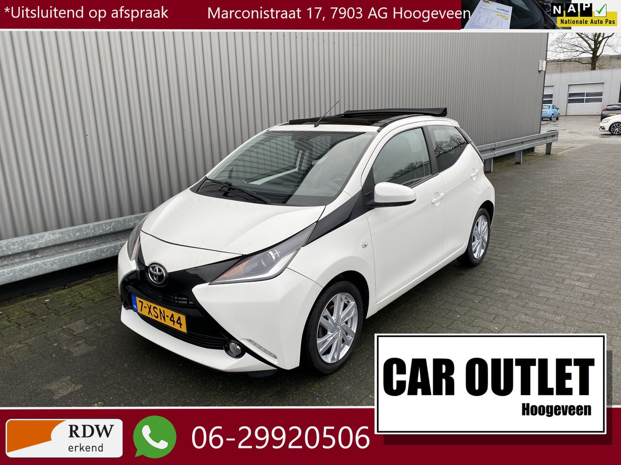 Toyota Aygo - 1.0 VVT-i X-Wave Cabriodak, 5-Drs, A/C, CC, CAM, BlueTooth, LM, nw. APK – Inruil Mogelijk - AutoWereld.nl