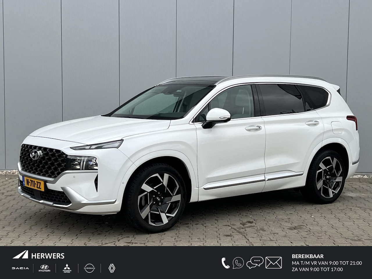 Hyundai Santa Fe - 1.6 T-GDI 230 pk HEV Premium Sky Navigatie / 1650 trekgewicht /Elektrische stoelverstellin - AutoWereld.nl