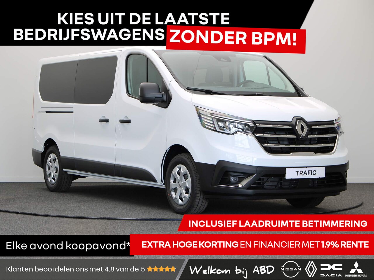 Renault Trafic - 2.0 dCi 130pk T30 L2H1 DC Advance | Dubbel cabine | BPM Voordeel | Hoge korting | Lage ren - AutoWereld.nl