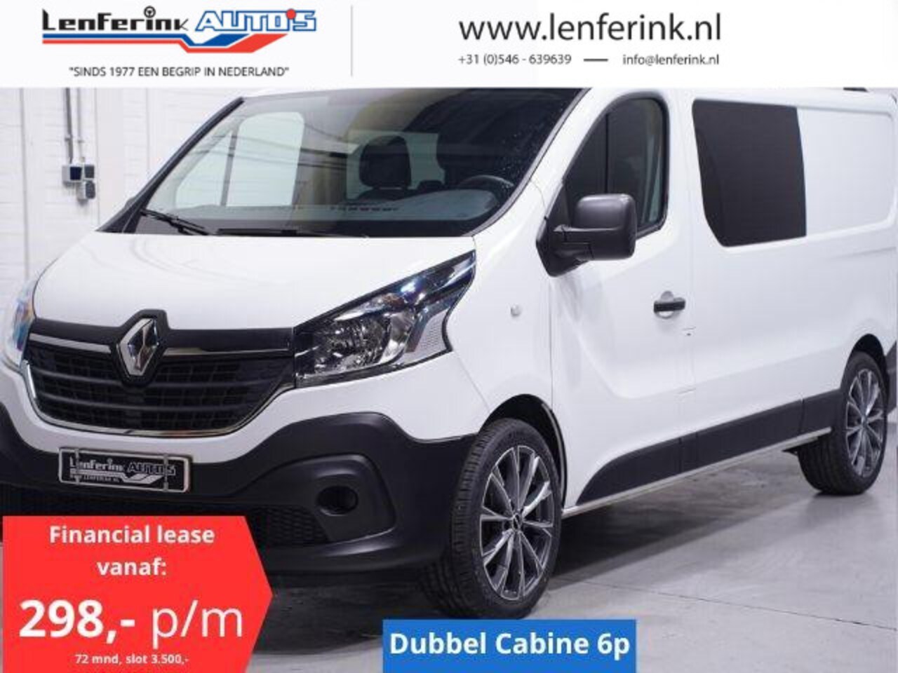 Renault Trafic - 2.0 dCi 120 pk Dubbel Cabine va 298,- p/mnd Airco 19" LMV, Dakrails Zwart, Keyless Entry, - AutoWereld.nl