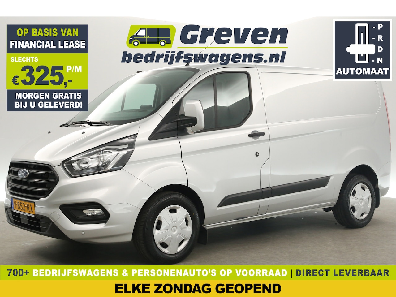 Ford Transit Custom - 2.0 TDCI L1H1 Automaat Airco Cruise Camera Carplay Navi PDC 3 Persoons LED Elektrpakket - AutoWereld.nl